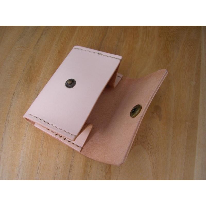 レザーコインケース 小銭入れ ヌメ革 ハンドメイド 四角 角丸 総手縫い メール便可 |  | 02