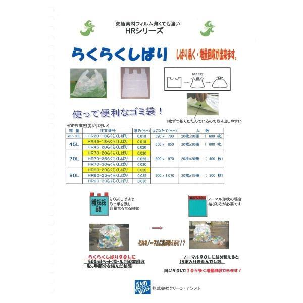 【ケース販売】ポリ袋 らくらくしばり 90L HR90-30 (20枚×15冊) クリーンアシスト 取っ手付きポリ袋 |  | 01