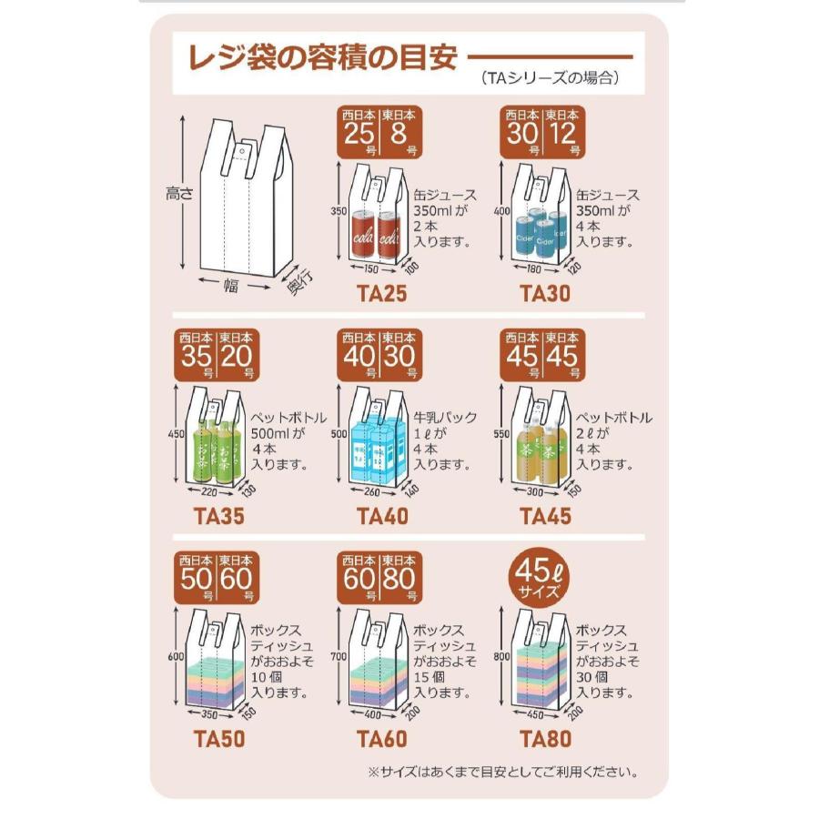 (ケース販売) レジ袋 TA30 (100枚×20冊×3箱) 西日本30号 東日本12号 白 厚み(0.013mm) ハウスホールドジャパン HHJ  エンボス加工