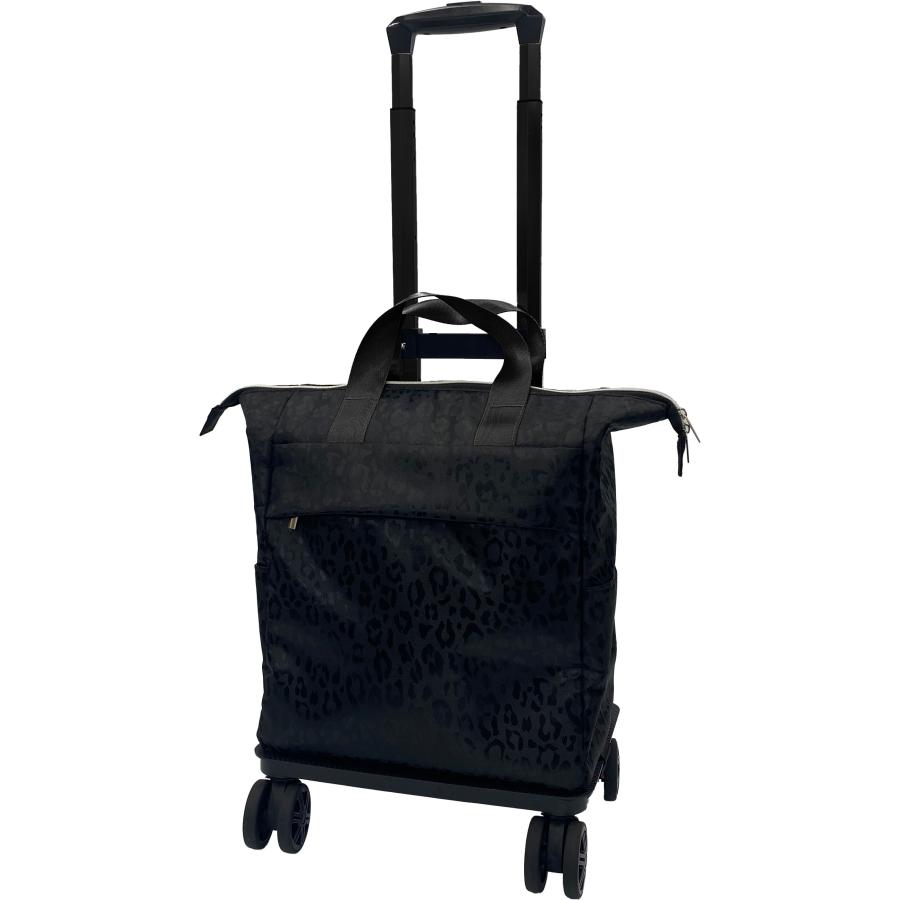 REP レオパード 4輪カート ブラック サイズ:バッグ:約W31 D18 H39/カート:約H53 560501 レップ レオパード4輪カート ブラック ショッピングカート : サン