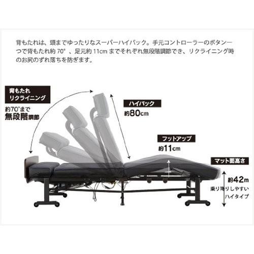 【新商品】 ベッド アテックス 収納式電動リクライニングベッド Wファンクション AX-BE672 【TM6241476788】(22623円)
