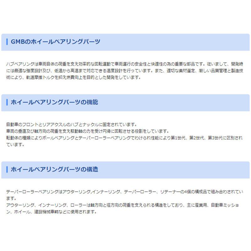 スバル プレオ プラス GMB リア ハブベアリング 左右セット GH33100 LA300F H24.12 - H26.05 ハブユニット ホイールベアリング_2
