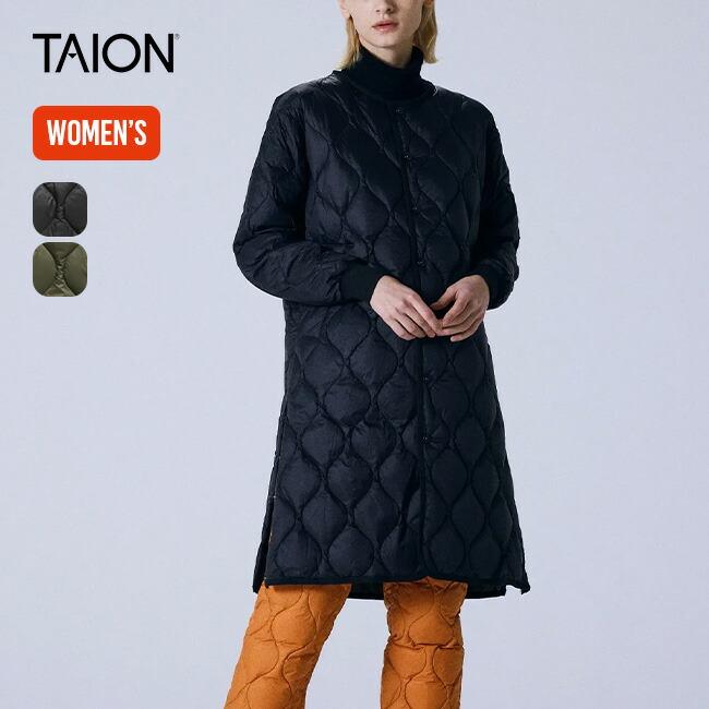 TAION タイオン ミリタリー ミリタリー オーバーサイズクルーネック ダウンコート ソフトシェル TAION-W104LSBPML-1-LONG レディース WOMEN TAION（タイオン） ミリタリーオーバーサイズクルーネックロングダウン