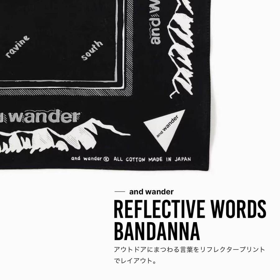 and wander アンドワンダー リフレクティブワーズバンダナ 5745987264 バンダナ ハンカチ 2025 春夏