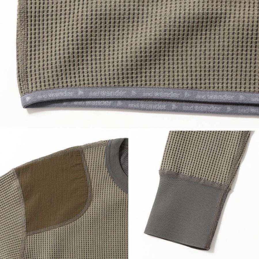 and wander（アンドワンダー） PEワッフルショートレングスT