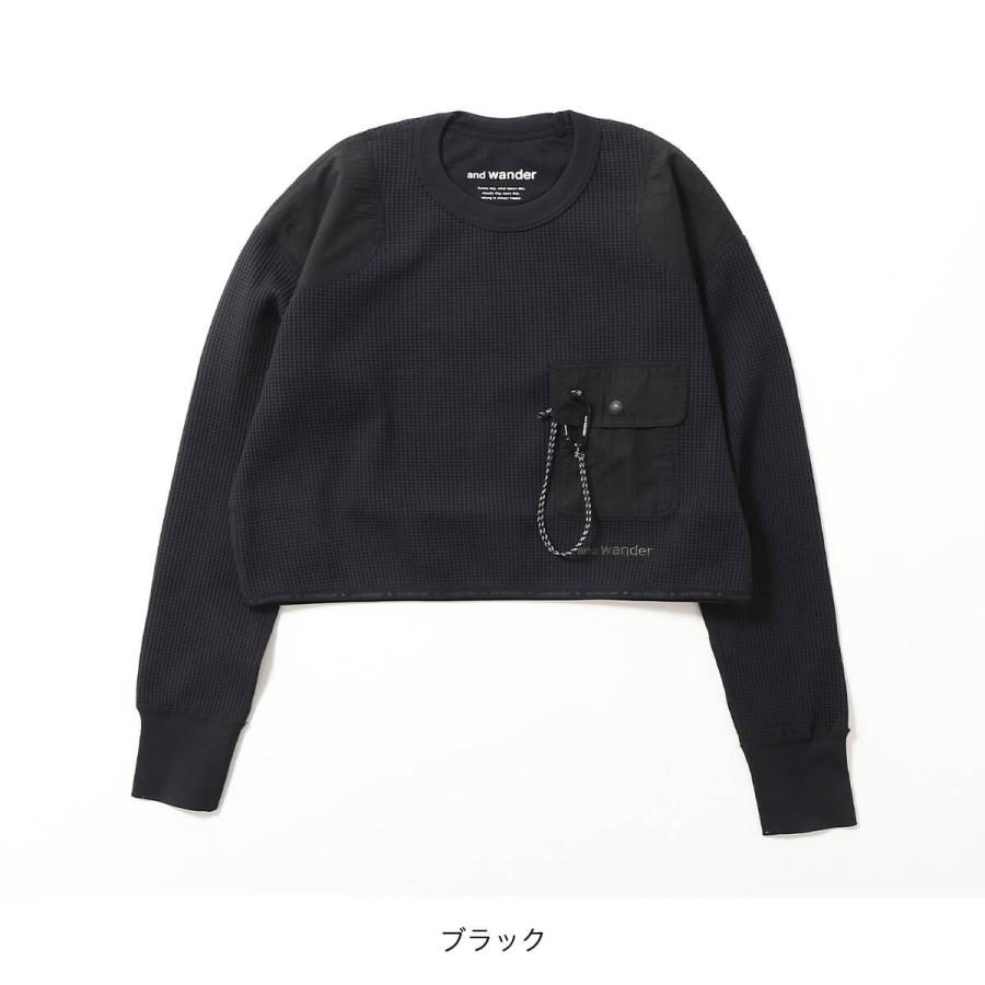 and wander（アンドワンダー） PEワッフルショートレングスT