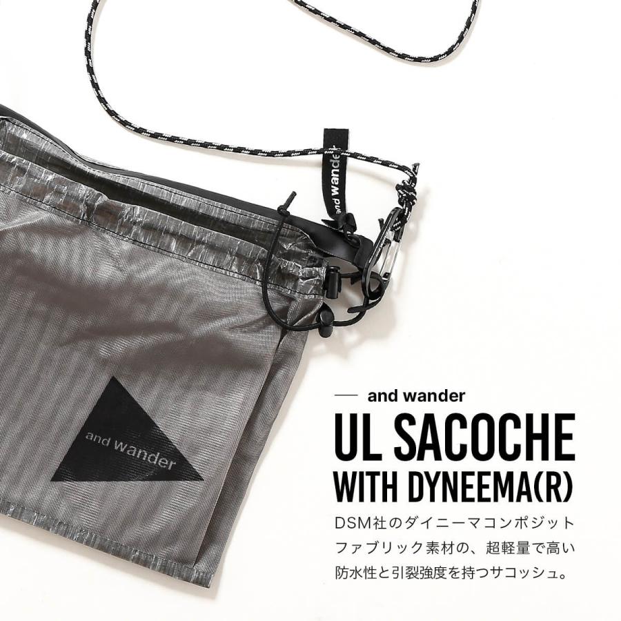 新品 未使用 アンドワンダー ULサコッシュ ダイニーマ チャコール and wander（アンドワンダー） ULサコッシュwithダイニーマ 5745975209