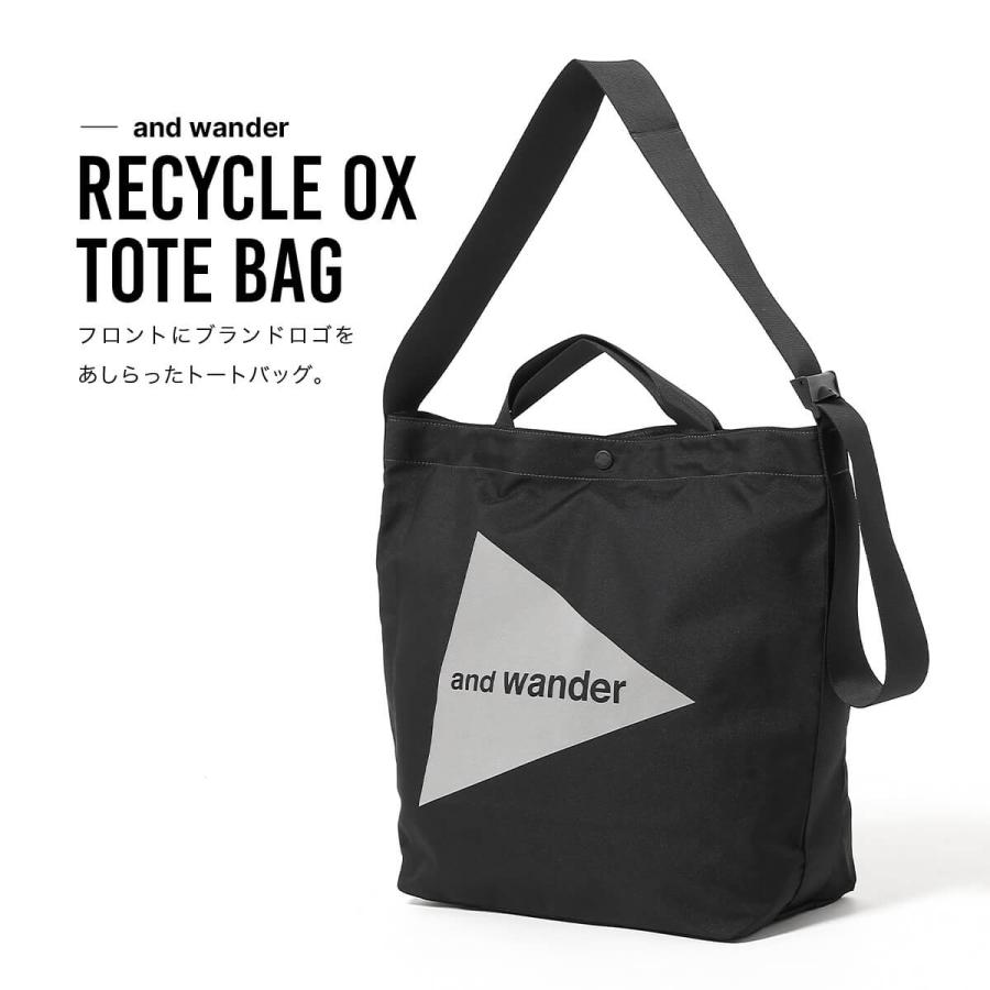 and wander（アンドワンダー） リサイクルOXロゴトートバッグ