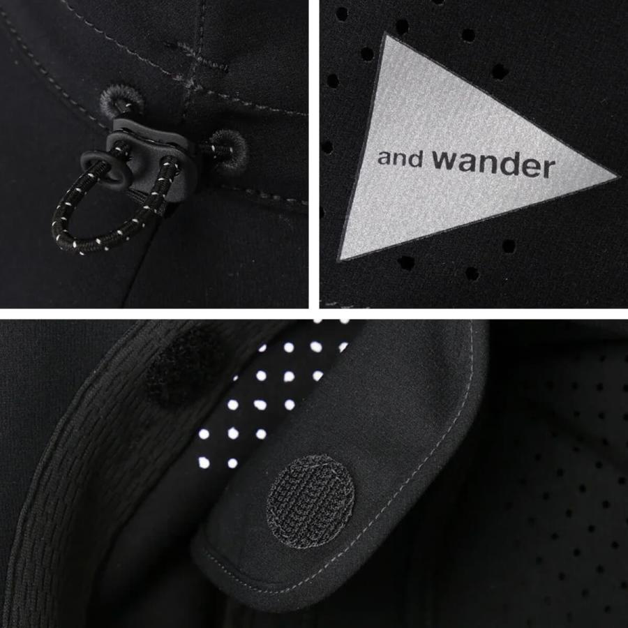 and wander アンドワンダー テックハット 5745976240 tech hat 帽子 軽量 2way 日除け ネックカバー 登山 カジュアル 2026 春夏の画像
