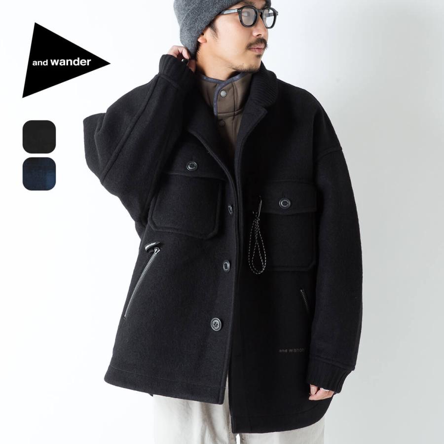and wander（アンドワンダー） ウールシャギージャケットロング