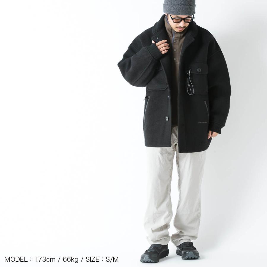 and wander（アンドワンダー） ウールシャギージャケットロング
