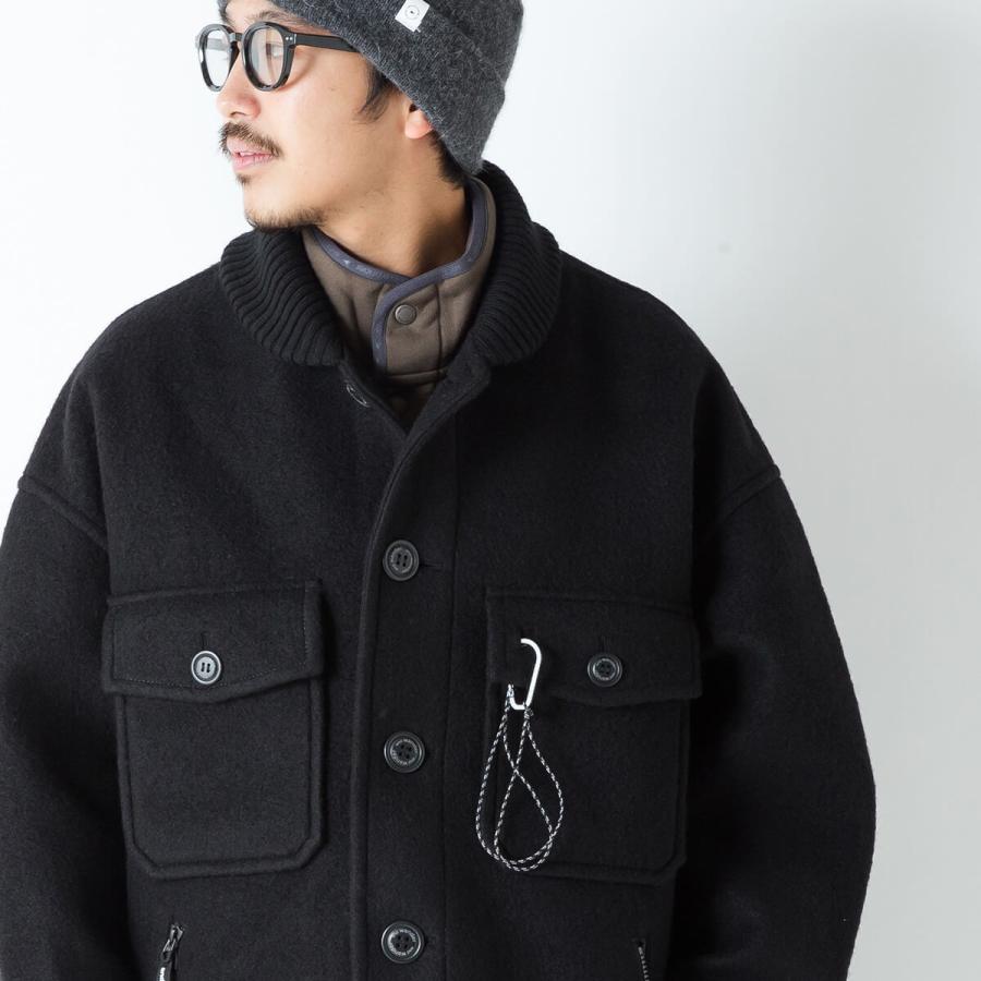 and wander（アンドワンダー） ウールシャギージャケットロング