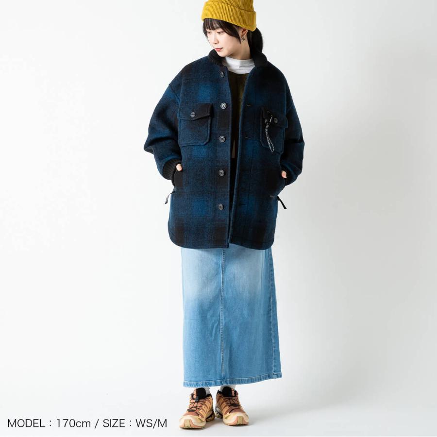 and wander アンドワンダー ウールシャギージャケットロング