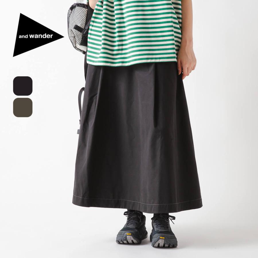 and wander（アンドワンダー） ハイカウントクロススカート ウィメンズ