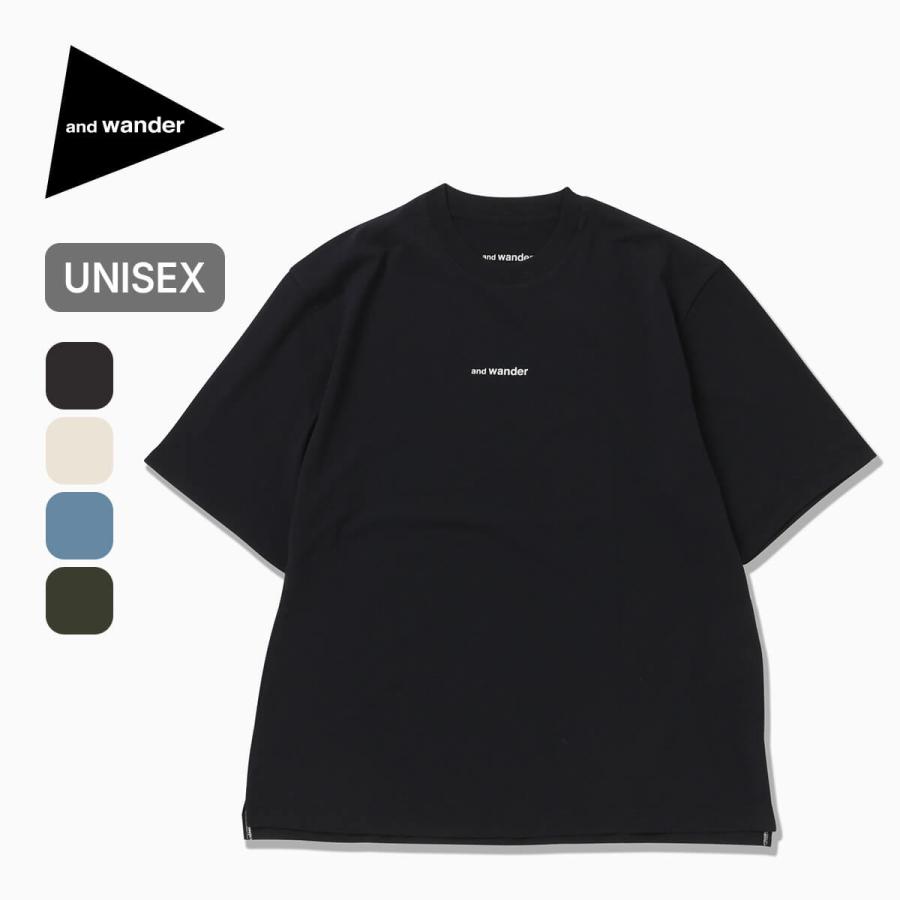 【美品】アンドワンダー　三角ロゴメッシュ切り替え半袖テックシャツ　オーバーサイズ and wander（アンドワンダー） ドライメッシュT 5746964035 dry mesh T