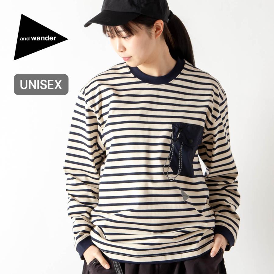 【WhiteCatさま専用】UYNウィン アンダーシャツ とボトム上下セット and wander（アンドワンダー） ストライプポケットLS T 5746184077