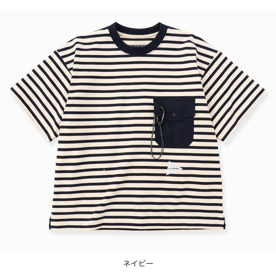 and wander アンドワンダー ストライプポケットSS T 5746184310 stripe pocket SS ユニセックス メンズ ウィメンズ レディース トップス Tシャツ 半袖 2026 春夏_9