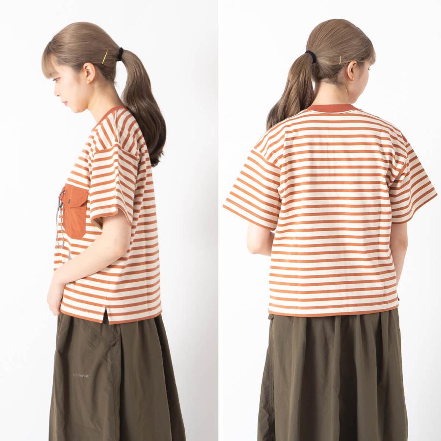 and wander（アンドワンダー） ストライプポケットSS T 5746184310
