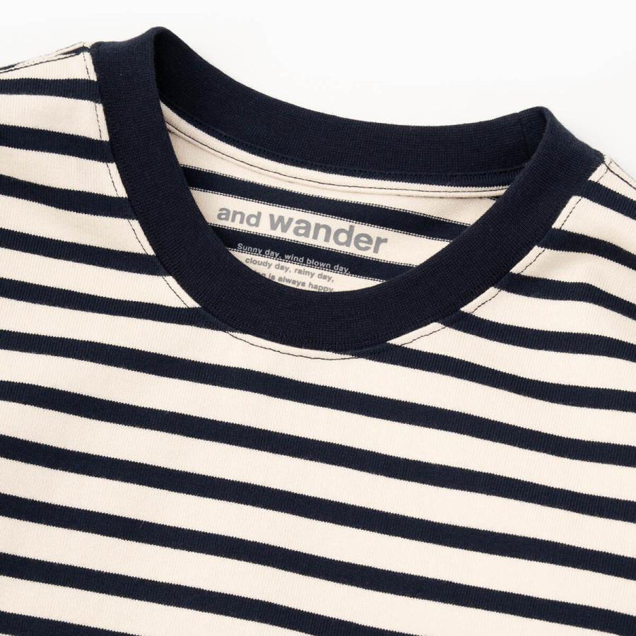 and wander アンドワンダー ストライプポケットSS T 5746184310 stripe pocket SS ユニセックス メンズ ウィメンズ レディース トップス Tシャツ 半袖 2026 春夏_2