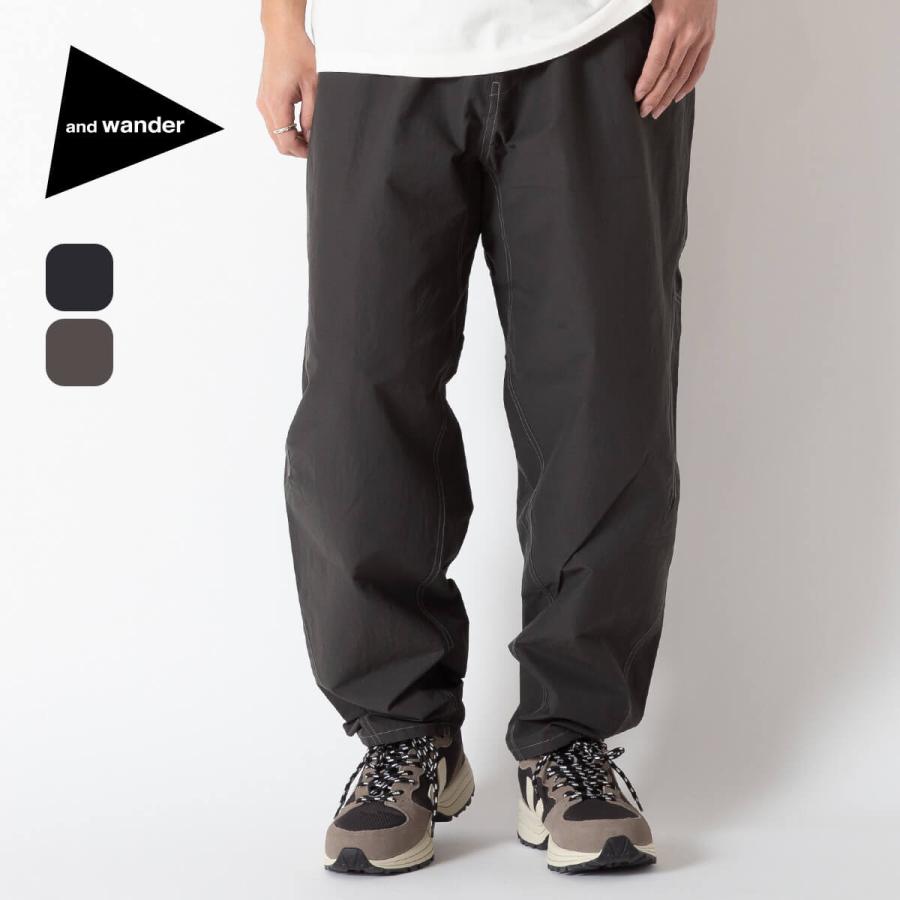 and wander（アンドワンダー） オットマンクロスワイドパンツ