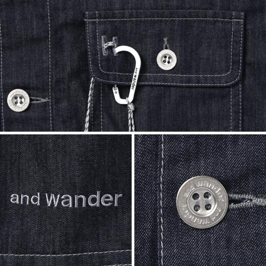and wander（アンドワンダー） ドライイージーデニムシャツジャケット