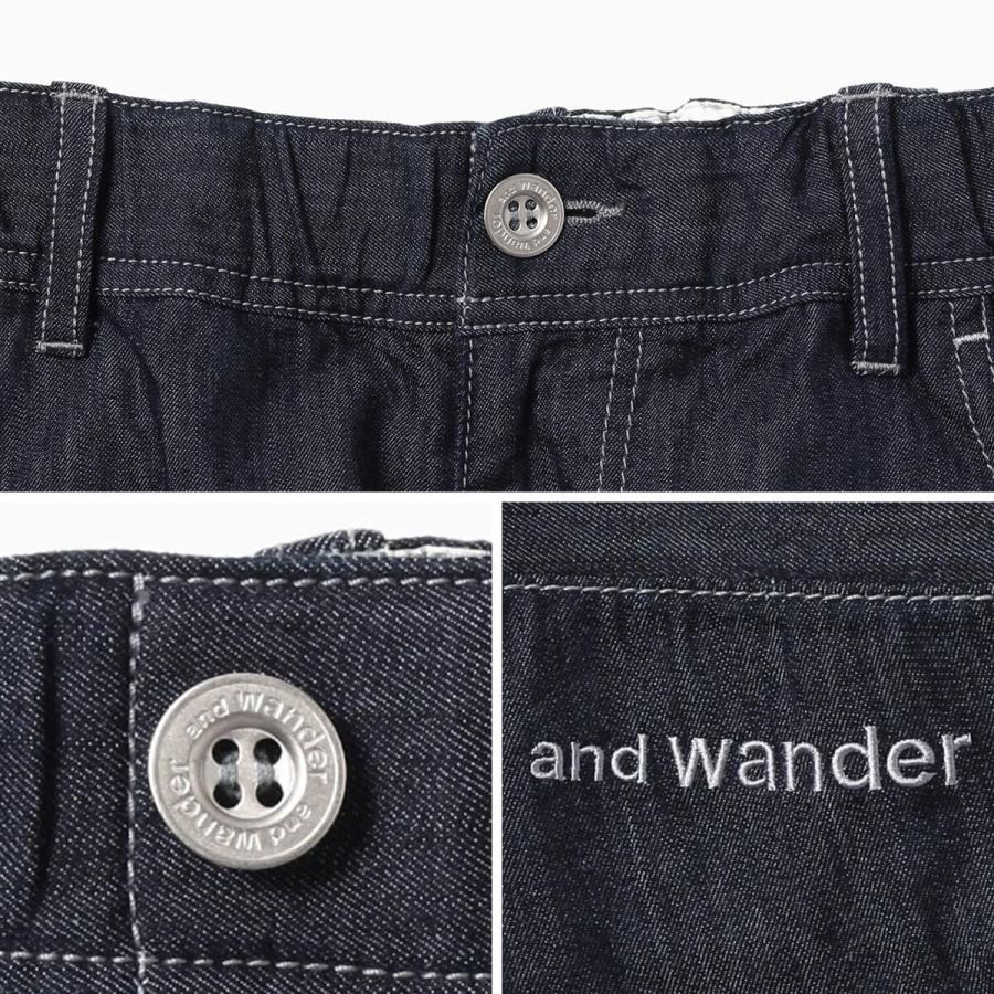 and wander（アンドワンダー） ドライイージーデニムワイドパンツ