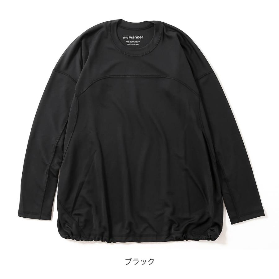 and wander（アンドワンダー） ドライジャージーロングスリーブT