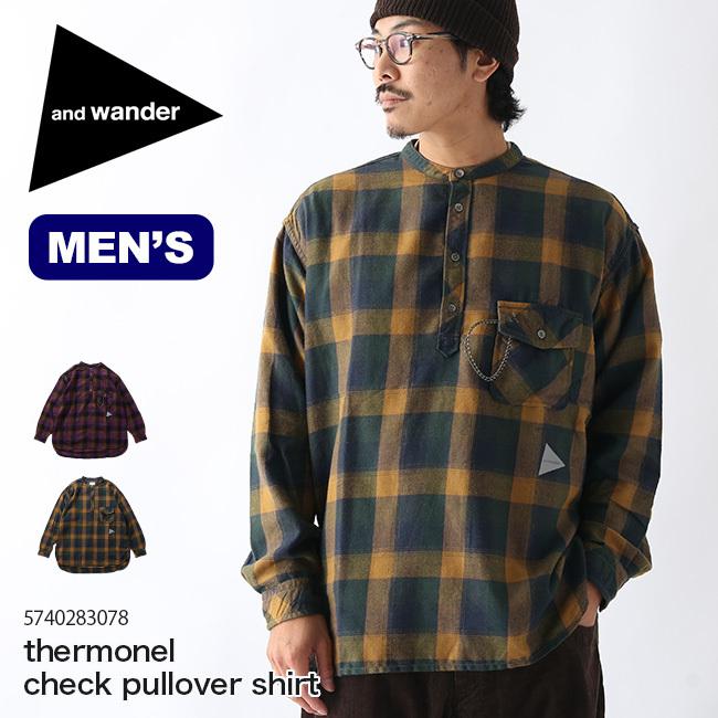 And Wander アンドワンダー サーモネルチェックプルオーバーシャツ メンズ シャツ トップス カジュアルシャツ ネルシャツ Outdoorstyle サンデーマウンテン 通販 Paypayモール