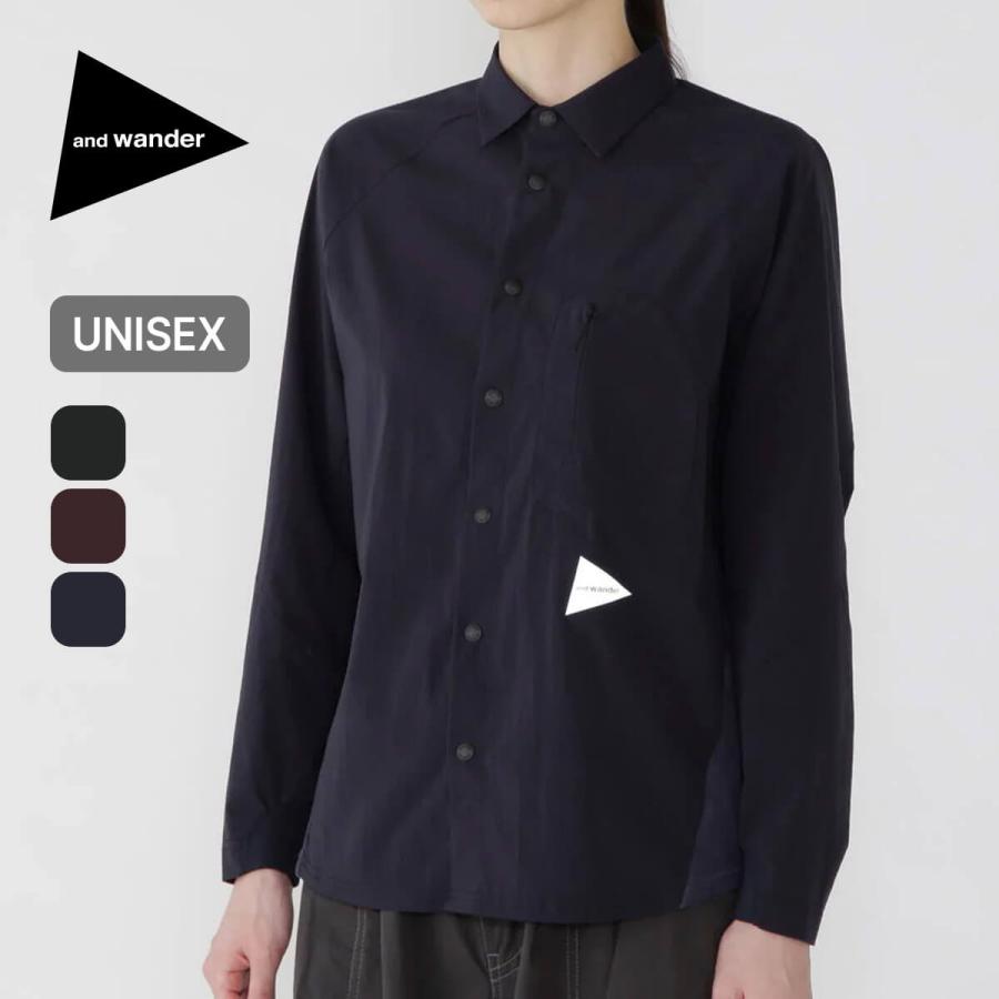 and wander アンドワンダー フリースベースLSシャツ 5745253024 and wander（アンドワンダー） フリースベースLSシャツ 5745253024