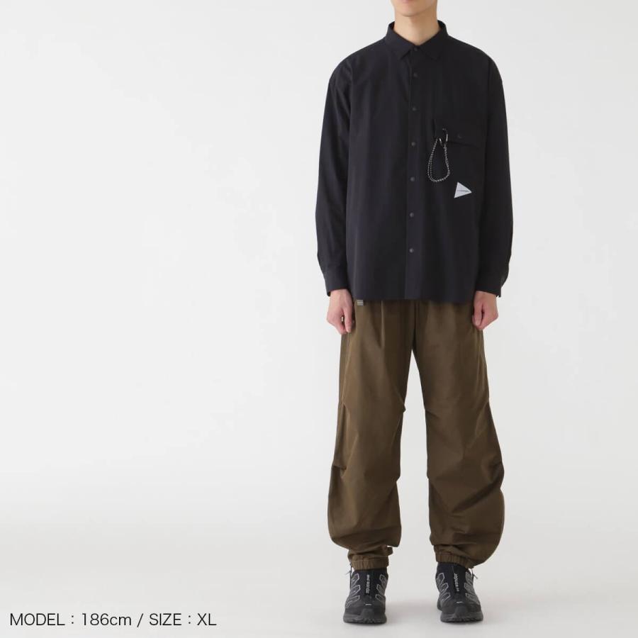 and wander（アンドワンダー） ライトダブルクロスシャツ 5745983073