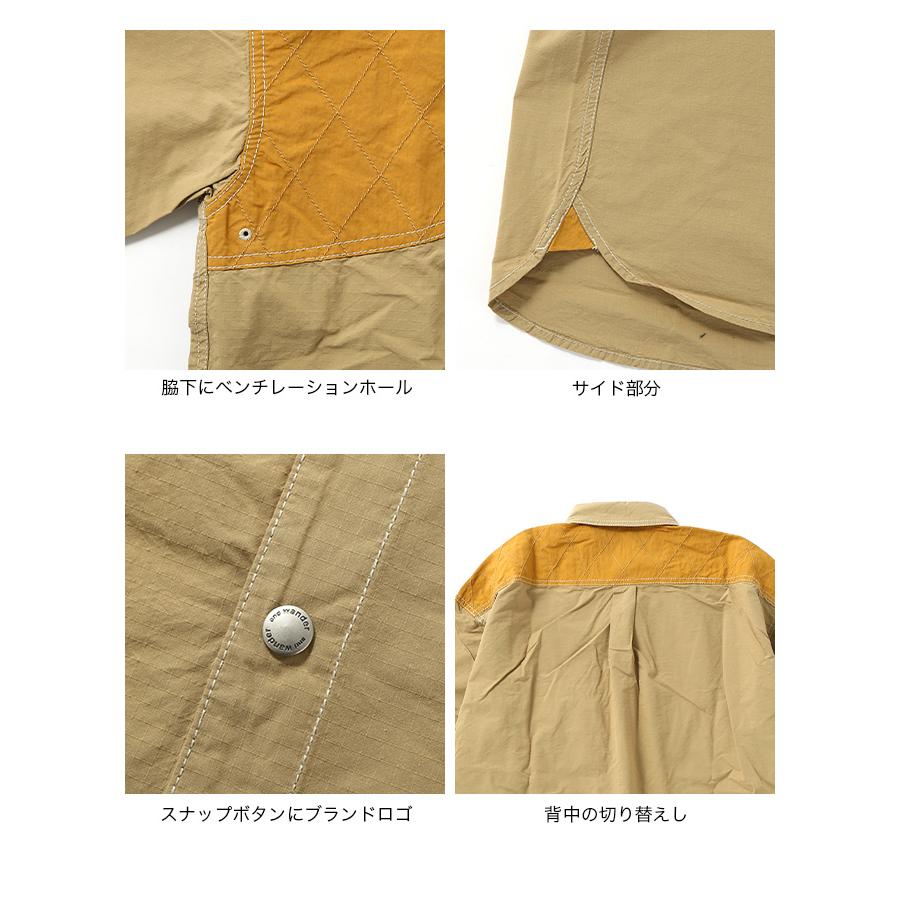 and wander アンドワンダー コーデュラリップミックスシャツ メンズ 