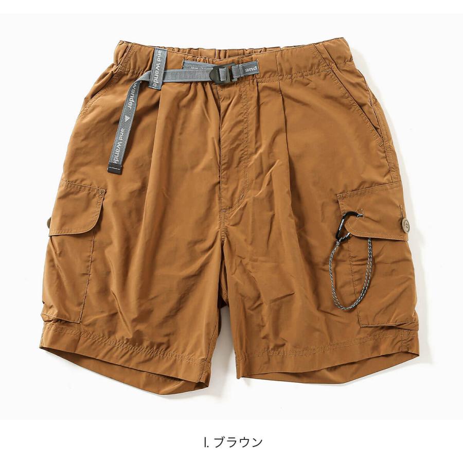 and wander（アンドワンダー） オーバーサイズカーゴショートパンツ