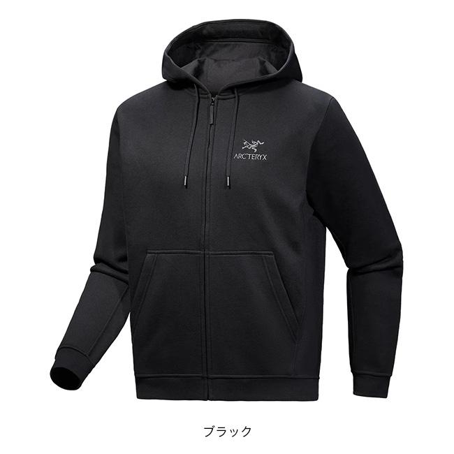 ARC'TERYX エンブレム フリース フルジップ フーディ ブラック XS ARC'TERYX（アークテリクス） ARC TERYX エンブレムフリースフルジップ