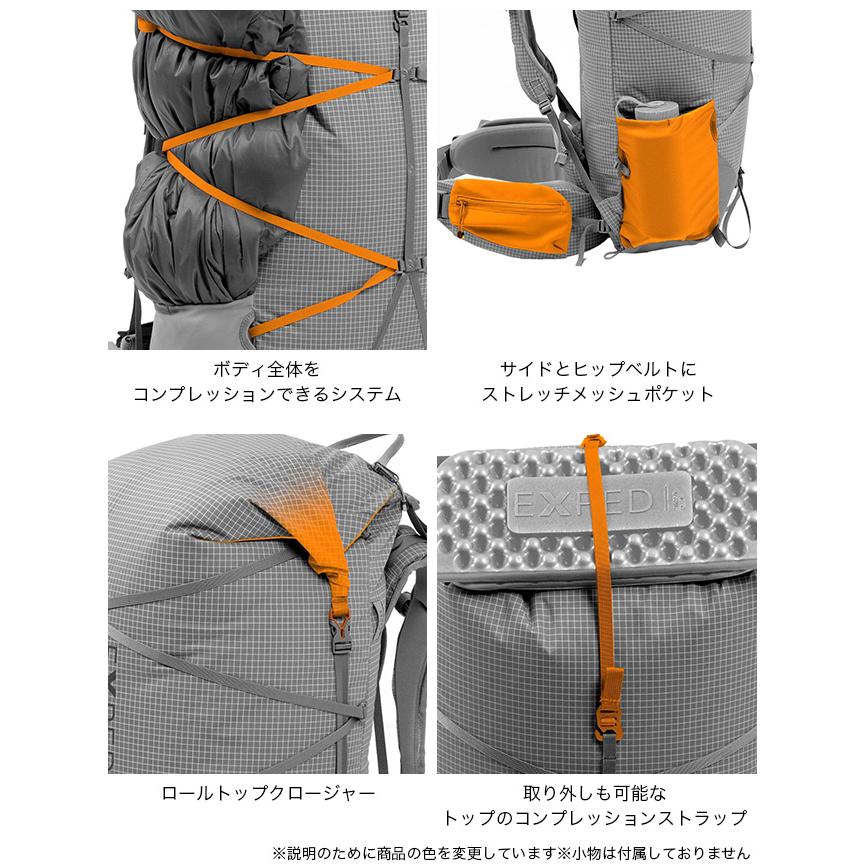 EXPED エクスペド ライトニング 45L 【ウィメンズ】 396499 リュック ザック バックパック ロールトップ ピッケル トレッキングポール 撥水 2025 春夏_6