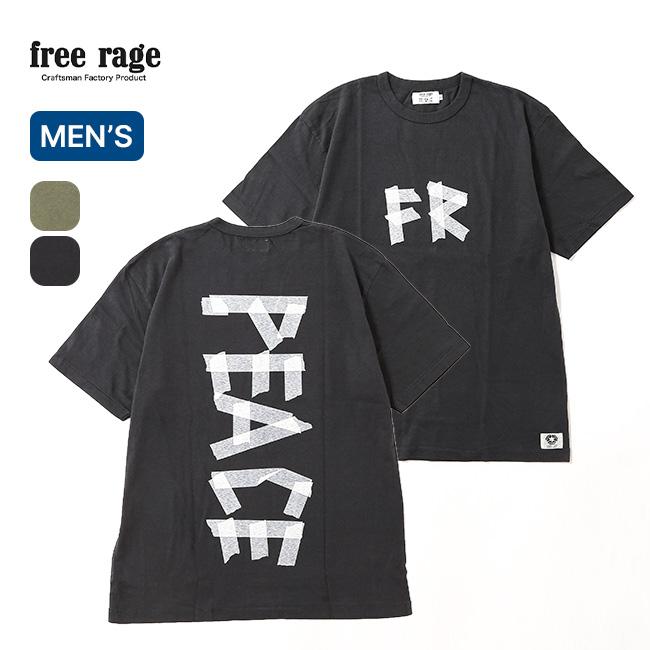 free rage フリーレイジ リサイクルコットンTシャツ テープピースロゴ