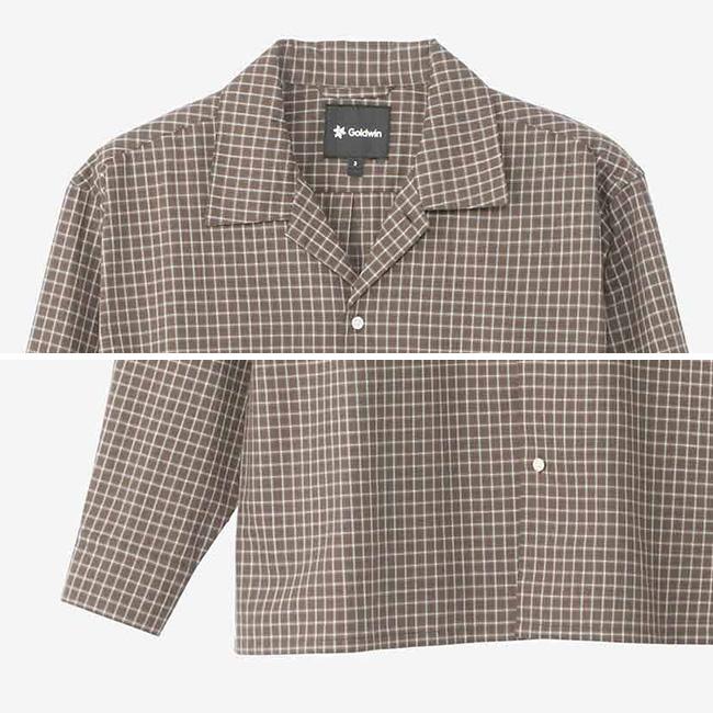 GOLDWIN ゴールドウィン ペーパー×リネンプレイドシャツ GL55142 GOLDWIN（ゴールドウイン） ゴールドウィン ペーパー×リネンプレイド
