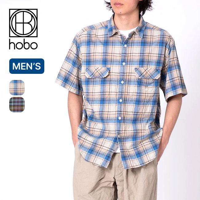 hobo ホーボー コットンフランネルヴィンテージウォッシュ チェックS/Sシャツ hobo（ホーボー） コットンフランネルヴィンテージウォッシュ チェック