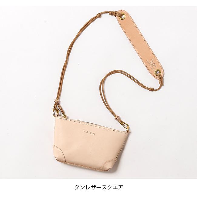 HAIDA ハイダ タン レザーショルダーポーチウィズストラップ