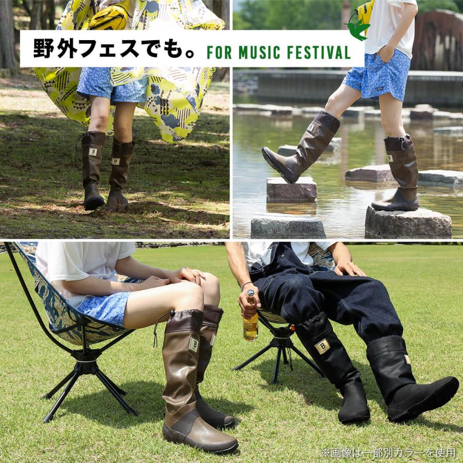【予約販売】日本野鳥の会  バードウォッチング長靴  雨靴 レインブーツ 収納袋付き 完全防水  軽量 収納 折り畳み |  | 09