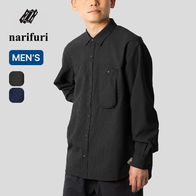 【Narifuriナリフリ】シアサッカーギンガムシャツ NF4054 Mサイズ narifuri ナリフリ シアサッカーギンガムシャツ NF4054 長袖シャツ