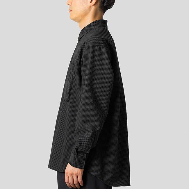 narifuri（ナリフリ） シアサッカーギンガムシャツ NF4054 長袖シャツ