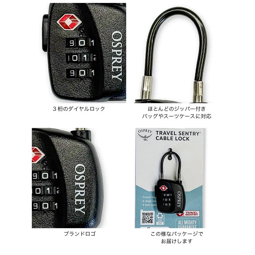 OSPREY（オスプレー） トラベルセントリーケーブルロック OS58043 鍵