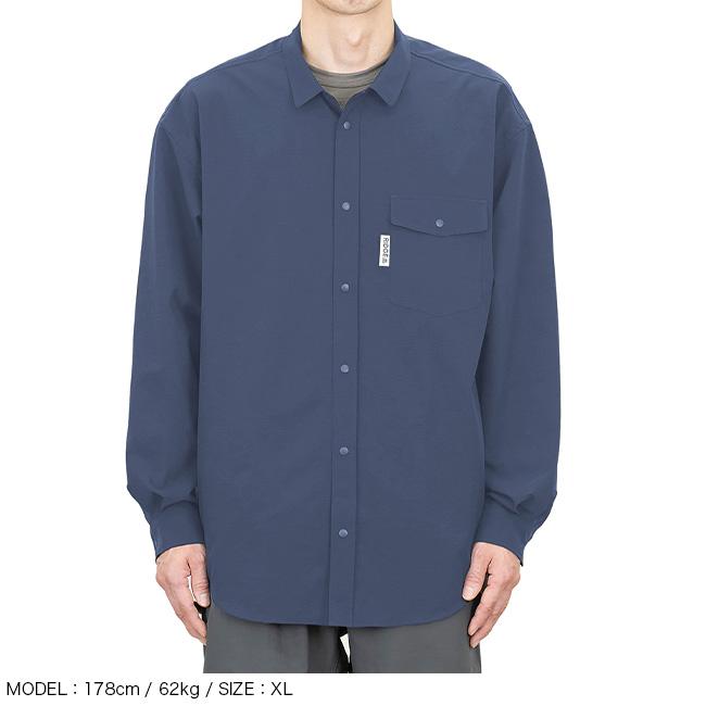 リッジマウンテンギア　ポリベーシックロングスリーブシャツ　メンズANネイビー　M RIDGE MOUNTAIN GEAR リッジマウンテンギア ベーシックロングスリーブ