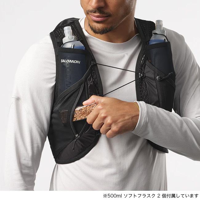 SALOMON ランニングベスト Mサイズ ボトル付き SALOMON（サロモン） アクティブスキン12セット LC2177400 水筒 ボトル