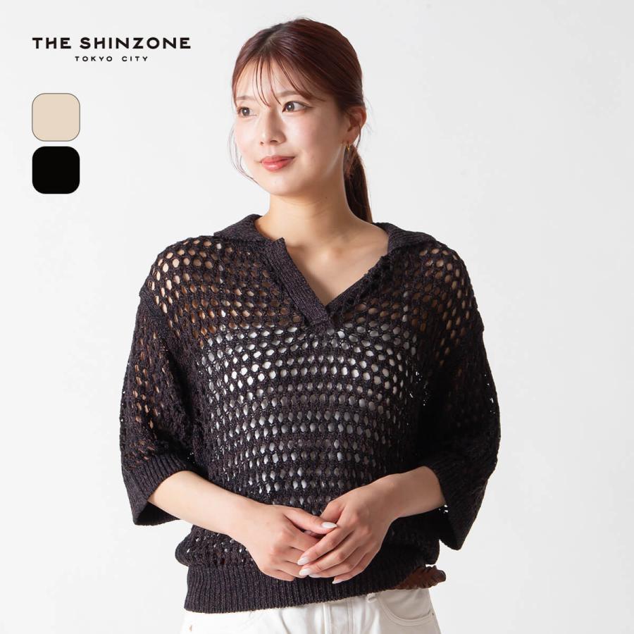 THE SHINZONE ザ シンゾーン オープンワークポロニット THE SHINZONE ザ シンゾーン オープンワークポロニット