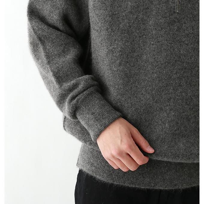 SIDE SLOPE モンゴリアンヤク ミラノリブ ハーフジップセーター