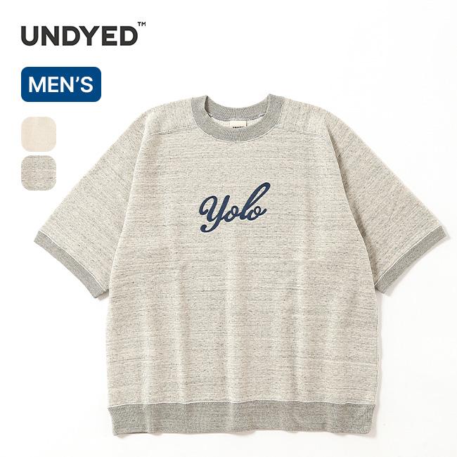 UNDYED STANDARD アンダイドスタンダード / URAKE S/S  EMB SWEAT YOLO / UNS25SST008B / 半袖 Tシャツ / 刺? / 半袖スウェット / ユニセックス / 日本製 / 2025春夏 UNDYED アンダイド ウラケS/S EMBスウェット YOLO UNS25SST008B メンズ