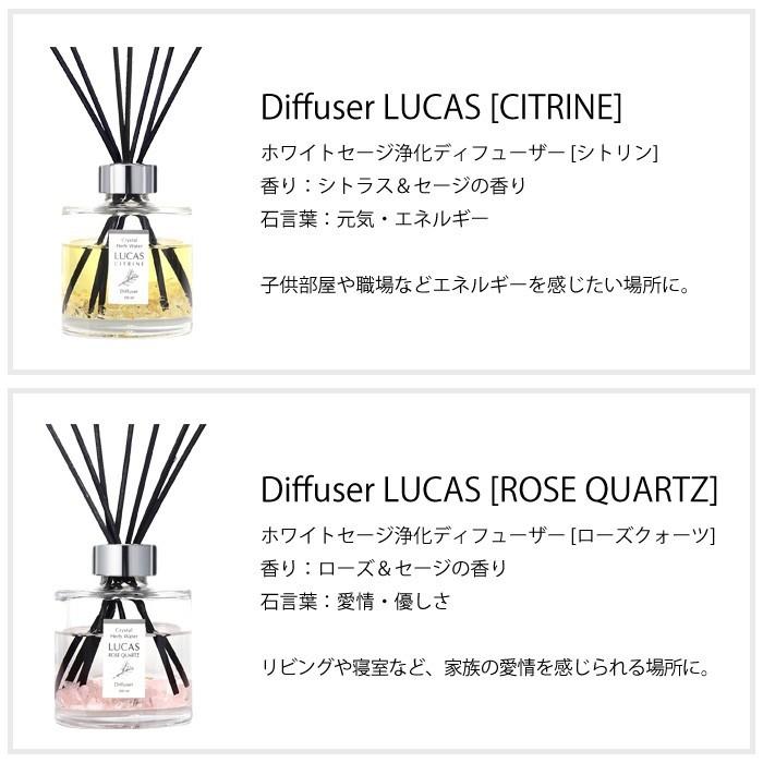 ホワイトセージ 浄化ディフューザー Lucas ルカス 100ml 水晶 浄化 フレグランス ニオイ消し ミント セージ ローズ シトラス ラベンダー Sk2 1904 0032 Gie Fuwalu 通販 Yahoo ショッピング