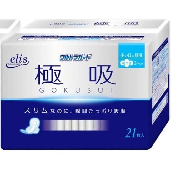 エリス 極吸スリム 24cm 21枚入り 3パック エリス 極吸スリム 多い日の昼用 羽つき 24cm 21枚入 : Sundries