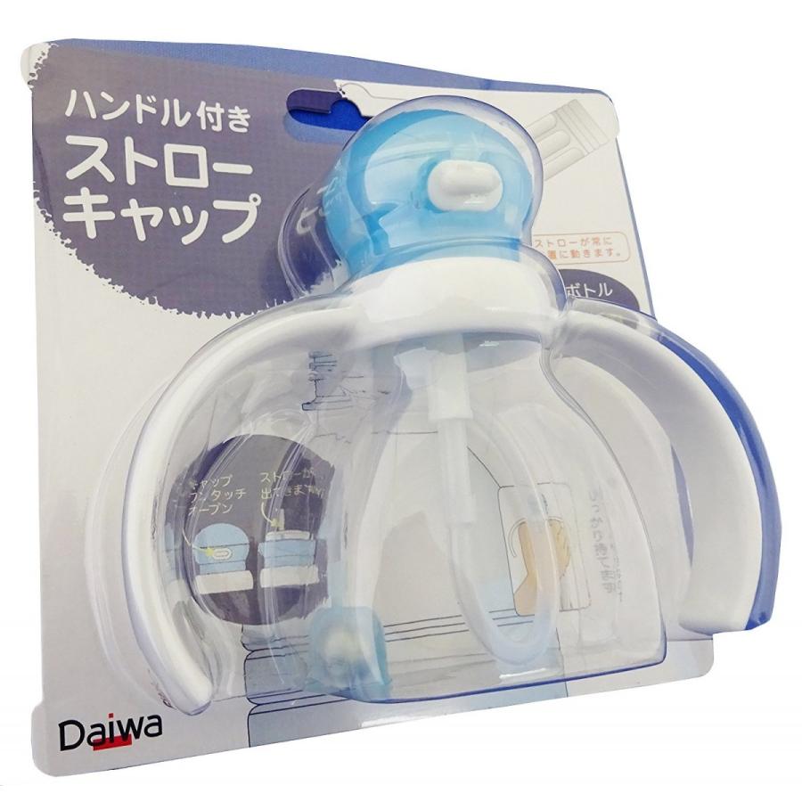 台和 ハンドル付きストローキャップ ペットボトル用 ブルー : Sundries